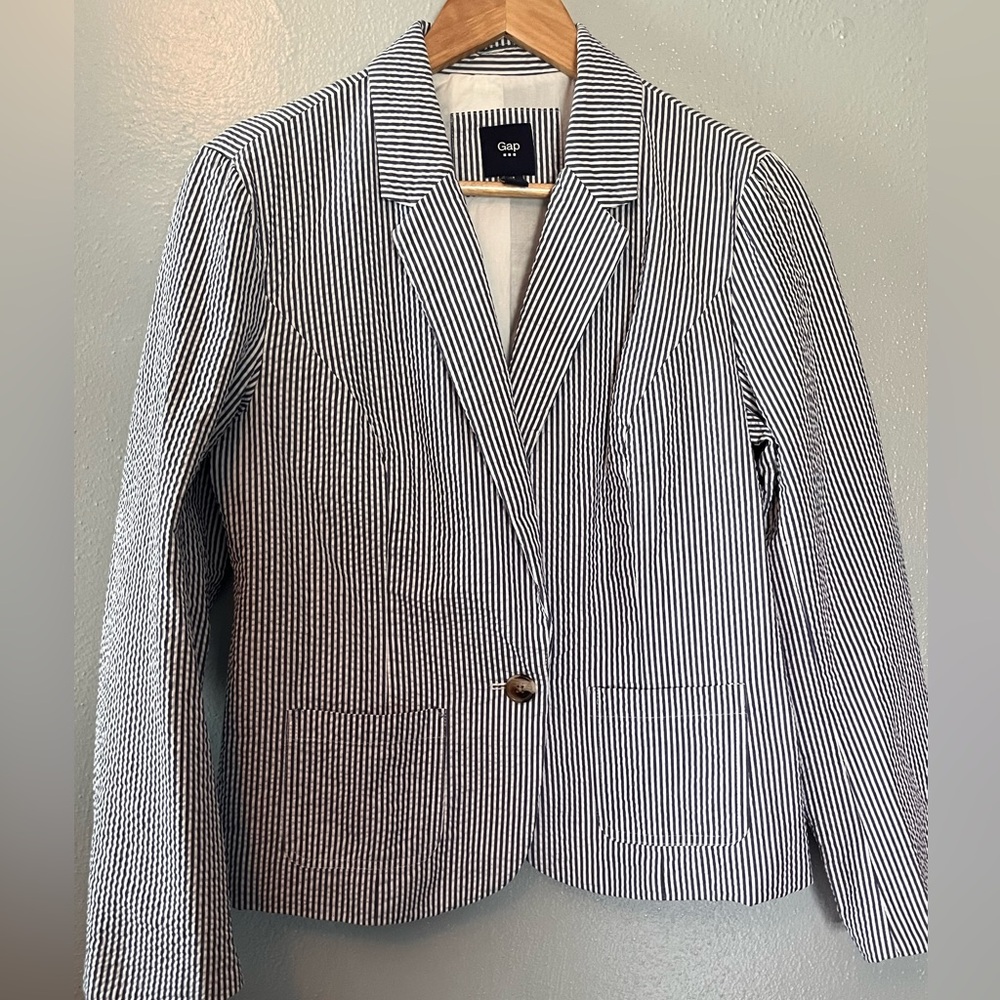 GAP Blue and White Blazer Suit Jacket